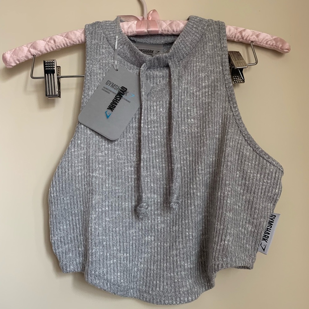 GymShark Slounge Crop Top Light Gray